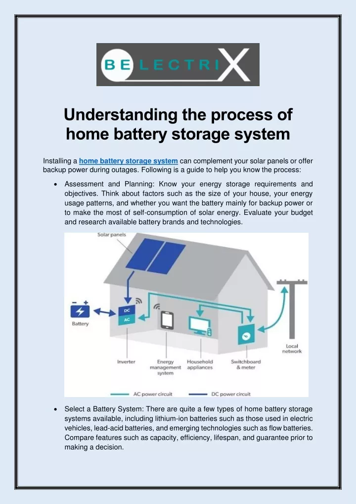 understanding the process of home battery storage