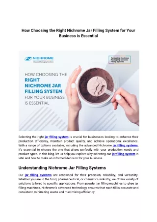 how choosing the right nichrome jar filling