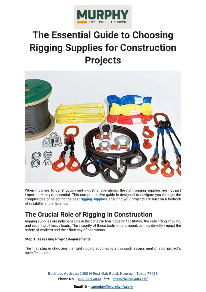 the essential guide to choosing rigging supplies