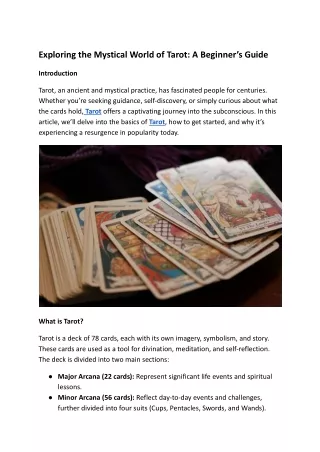 Exploring the Mystical World of Tarot_ A Beginner’s Guide