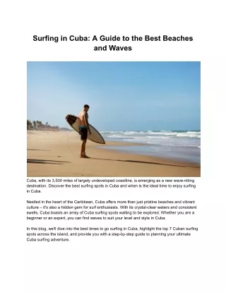 Surfing in Cuba: A Guide to the Best Beaches and Waves