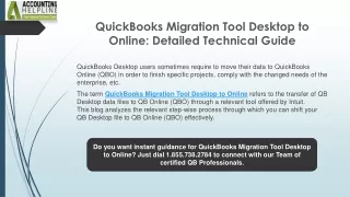 Technical solution for QuickBooks Migration Tool Desktop To Online
