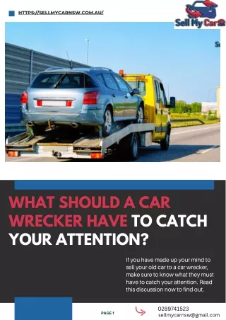 What Should a Car Wrecker Have to Catch Your Attention