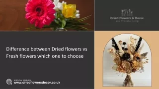 Difference between Dried flowers vs Fresh flowers