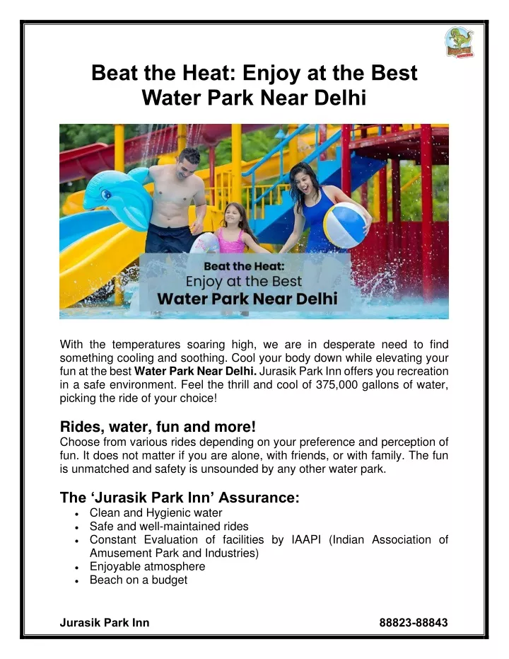 beat the heat enjoy at the best water park near