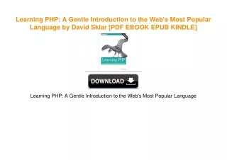 Learning PHP: A Gentle Introduction to the Web's Most Popular Language by David Sklar
