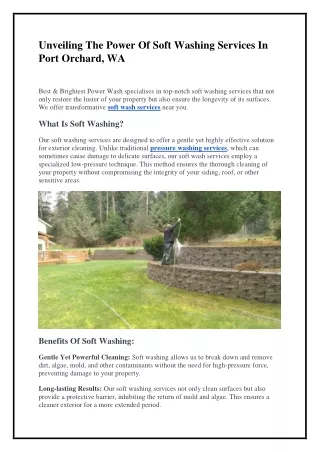 unveiling the power of soft washing services