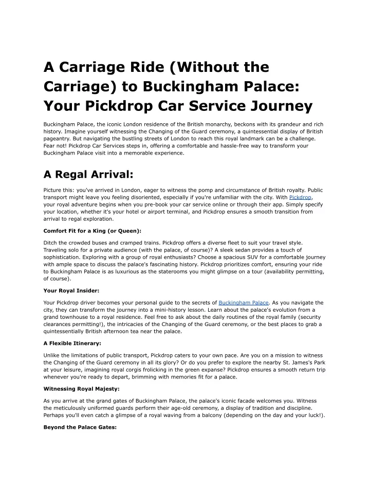 a carriage ride without the carriage