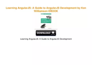 Learning AngularJS: A Guide to AngularJS Development by Ken Williamson [KINDLE EBOOK EPUB]