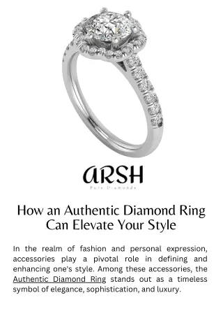 how an authentic diamond ring can elevate your