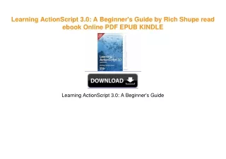 Learning ActionScript 3.0: A Beginner's Guide by Rich Shupe EBook
