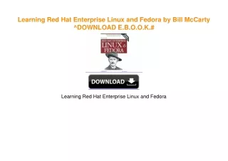 Learning Red Hat Enterprise Linux and Fedora by Bill McCarty ^DOWNLOAD E.B.O.O.K.#