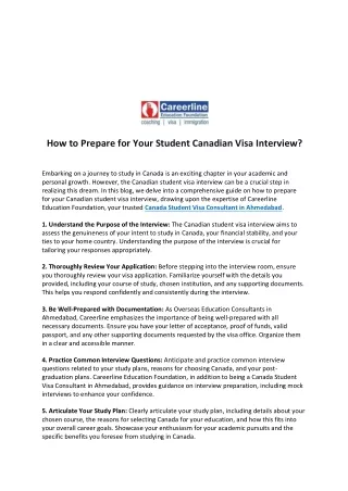 How to Prepare for Your Student Canadian Visa Interview