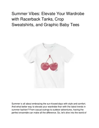 Summer Vibes_ Elevate Your Wardrobe with Racerback Tanks, Crop Sweatshirts, and Graphic Baby Tees