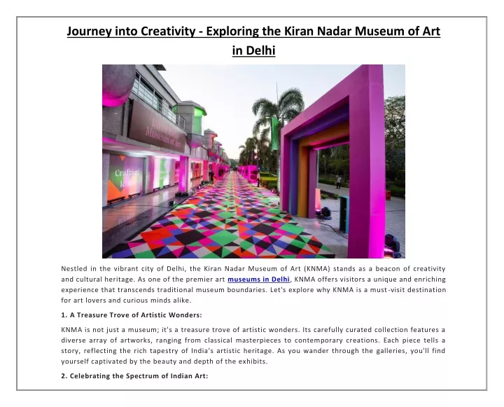 journey into creativity exploring the kiran nadar