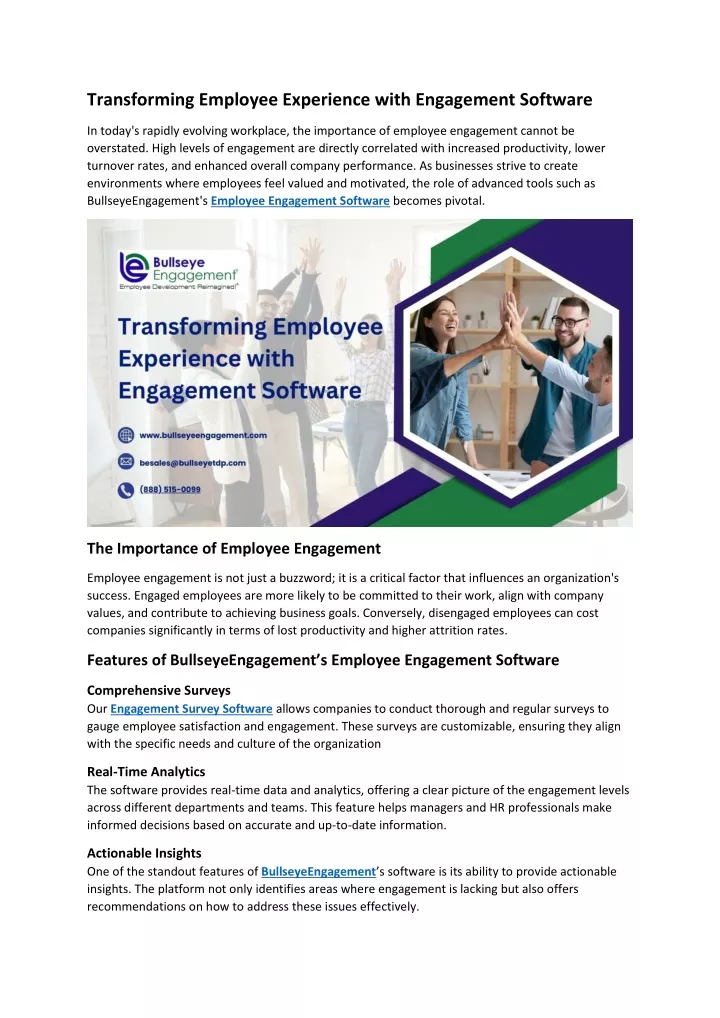 transforming employee experience with engagement