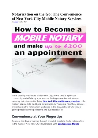 New York City mobile notary services