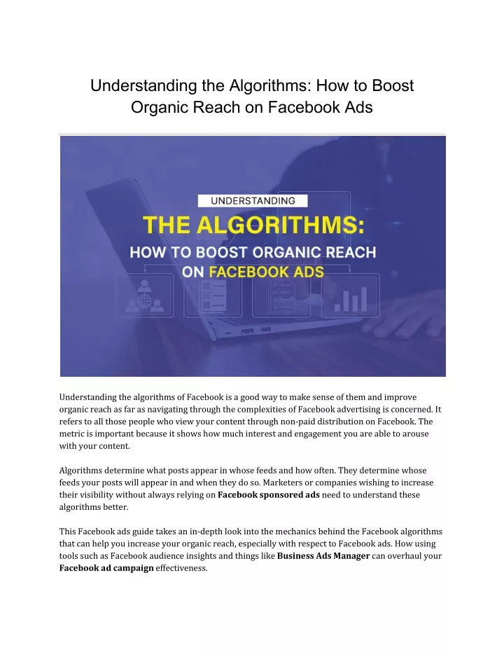 understanding the algorithms how to boost organic