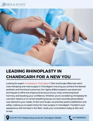 Leading Rhinoplasty in Chandigarh for a New You