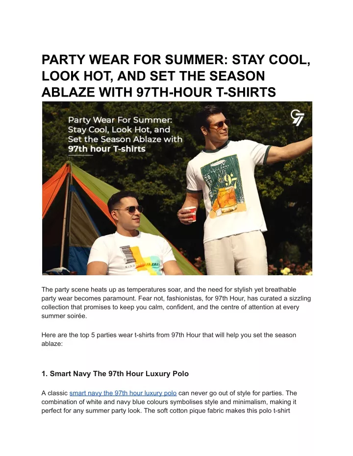 party wear for summer stay cool look