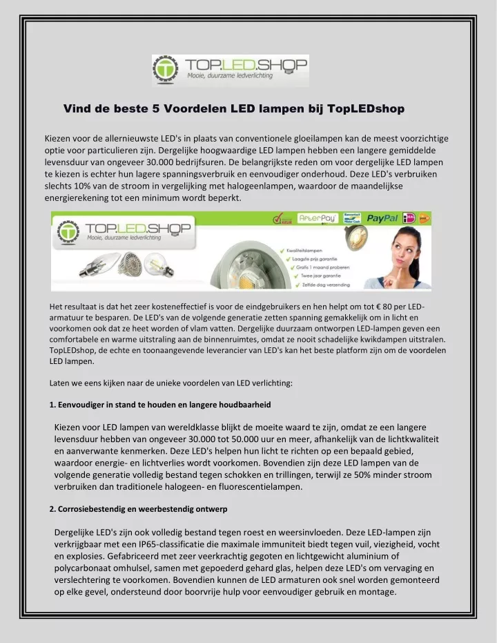 vind de beste 5 voordelen led lampen