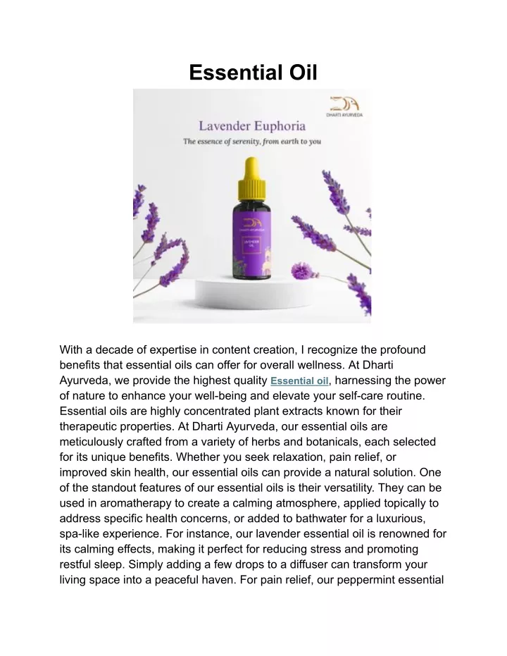 essential oil