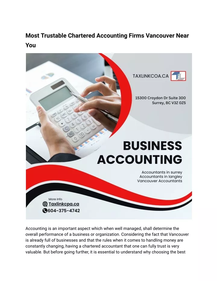 most trustable chartered accounting firms