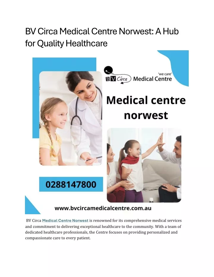 bv circa medical centre norwest a hub for quality