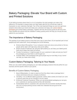 bakery packaging elevate your brand with custom