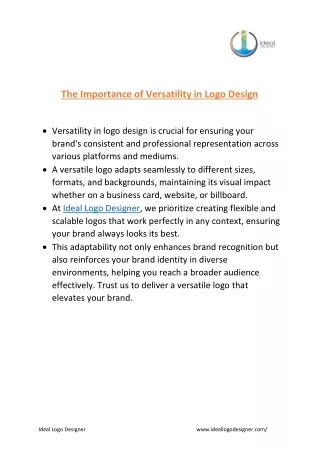 Importance of Versatility in Logo Design by Ideal Logo Designer
