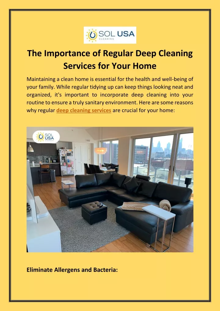 the importance of regular deep cleaning services