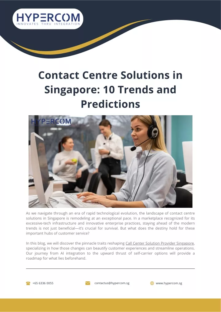 contact centre solutions in singapore 10 trends