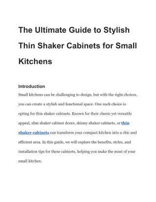 The Ultimate Guide to Stylish Thin Shaker Cabinets for Small Kitchens (1)