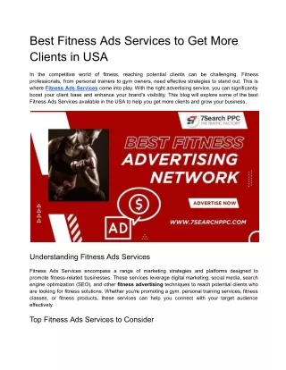 Best Fitness Ads Services to Get More Clients in USA