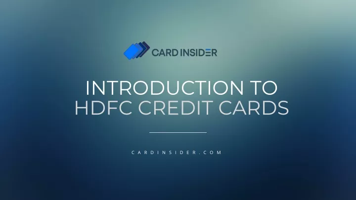 introduction to hdfc credit cards