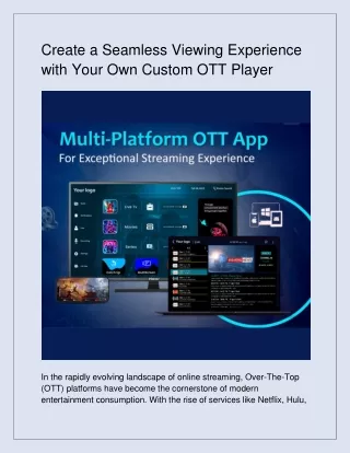 Create a Seamless Viewing Experience with Your Own Custom OTT Player