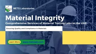 Comprehensive Services of Material Testing Labs in UAE