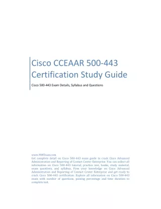 Cisco CCEAAR 500-443 Certification Study Guide