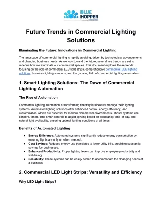 Future Trends in Commercial Lighting Solutions
