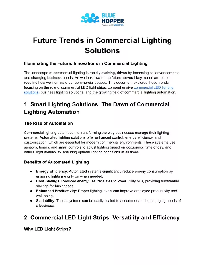 future trends in commercial lighting solutions