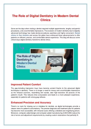 The Role of Digital Dentistry in Modern Dental Clinics