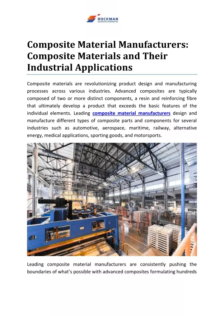 composite material manufacturers composite