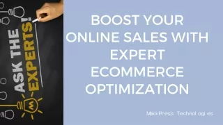 Boost Your Online Sales with Expert Ecommerce Optimization