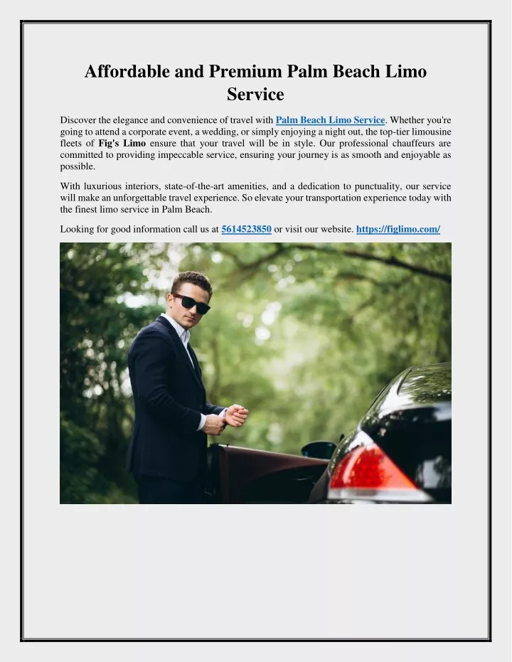 affordable and premium palm beach limo service