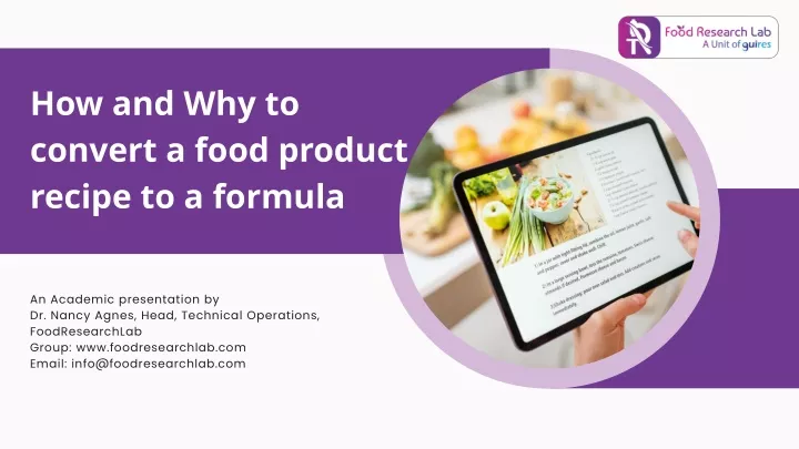 how and why to convert a food product recipe