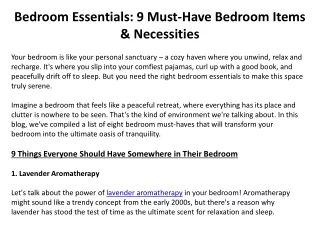 Bedroom Essentials 9 Must-Have Bedroom Items & Necessities