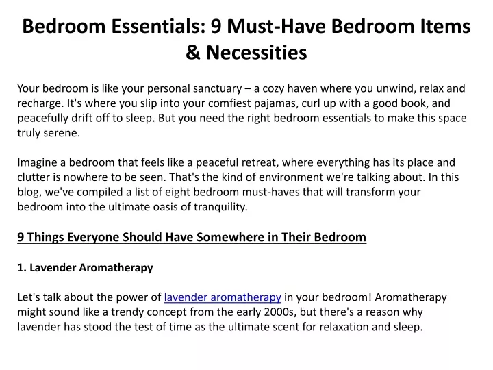 bedroom essentials 9 must have bedroom items