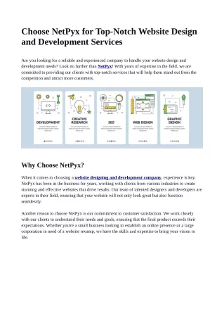 Choose NetPyx for Top-Notch Website Design and Development Services