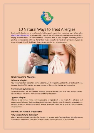 10 Natural Ways to Treat Allergies