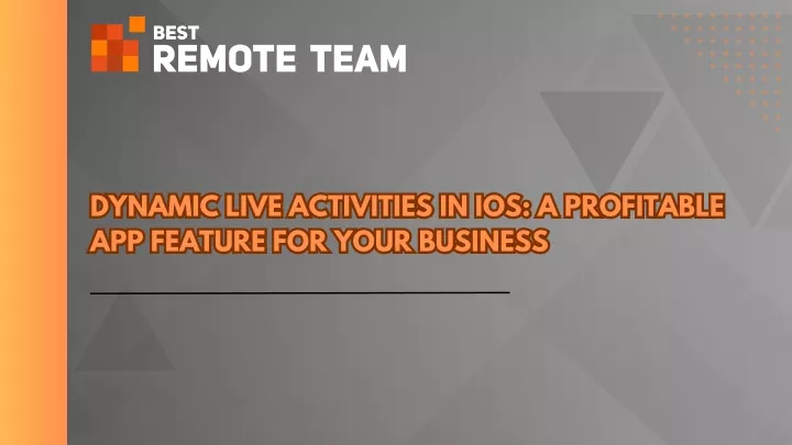 dynamic live activities in ios a profitable